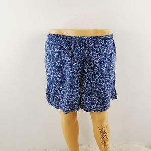Nike Boys Blue All Over Print Abstract Geometric Drawstring Athletic‎ Shorts L